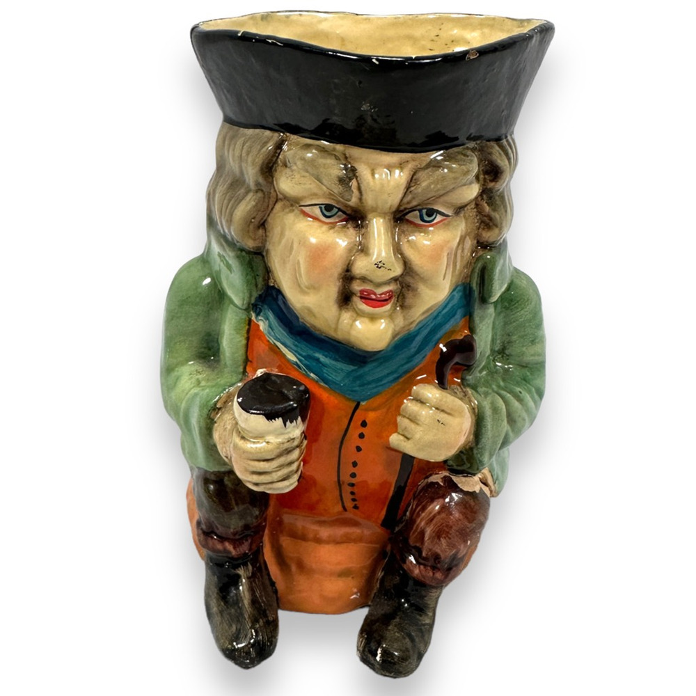 Vintage Toby Mug Jug Hand Painted Glaze Figural Handled‎ 4.5" Porcelain